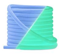 YJRVFINE Luminous Shoe Laces for Sneakers: 2 Pairs Round Glow in the Dark Shoelaces, 07 Lake Blue, 55 inch (140CM)