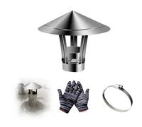 YJSGHRHL Roof Rain Chimney Cap, Round Chimney Cover, Vent Stove Pipe Guard, Wood Stove Fireplace Exhaust cowl, Fireplace Flue Lid for Chimney Caps, With Gloves(8cm)