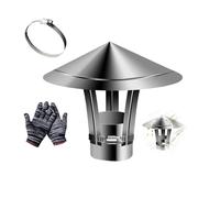 YJSGHRHL Round Chimney Cap With Gloves, Roof Rain Chimney Cover, Stove Pipe Topper for Vent, Villa Chimney Cowl, Animalproof Fireplace Flue Lid, Easy Installation(25cm)