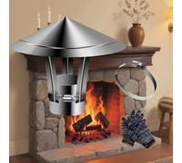 YJSGHRHL Stove Pipe Chimney Cap for outside, 304 Stainless Steel Round Chimney cowl, Adjustable Furnace Vent Chimney Cover, Chimney Roof Rain Guard for Fireplace Flue(6cm)