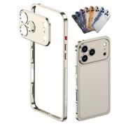 YJSM Aluminum Frame Metal Bumper Case for iPhone 17 Air,Snap-fit design for easy disassembly，with Soft TPU Inner and lens hood for iPhone 17 Air (Titanium gray)