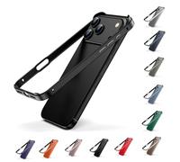 YJSM Aluminum Frame Metal Bumper Case for iPhone 17 Pro, Aluminum Hard Case Slim Metal Frame Bumper Cover with Soft TPU Inner for iPhone 17 Pro (Black)