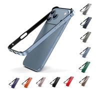 YJSM Aluminum Frame Metal Bumper Case for iPhone 17 Pro Max, Aluminum Hard Case Slim Metal Frame Bumper Cover with Soft TPU Inner for iPhone 17 Pro Max (Light blue)