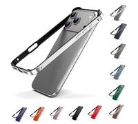 YJSM Aluminum Frame Metal Bumper Case for iPhone 17 Pro Max, Aluminum Hard Case Slim Metal Frame Bumper Cover with Soft TPU Inner for iPhone 17 Pro Max (Silver)