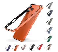 YJSM Aluminum Frame Metal Bumper Case for iPhone 17 Pro Max, Aluminum Hard Case Slim Metal Frame Bumper Cover with Soft TPU Inner for iPhone 17 Pro Max (Orange)