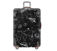 YJSZY Bohemian Galaxy Starry Sky Animal Print Suitcase Cover,Travel Suitcase Covers,Washable Anti-Scratch Luggage Cover Protectors,Luggage Covers for Suitcases Elastic,Boho (Air Plane,S(18-21inch))