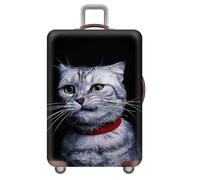 YJSZY Elastic Suitcase Cover,Starry Sky Flowers Cat Animals Travel Suitcase Covers Protectors,Cover for 18-32 Inch Suitcase Protector Cover,Luggage Covers for Suitcases,Kid,Adults (Cat,XL(29-32inch))