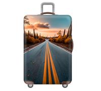 YJSZY Luggage Cover,3D City Animal Lion Starry Sky Outer Space Print Luggage Covers Protectors,Trolley Case Protective Cover,Washable Elastic Travel Suitcase Cover Protector (Orange,XL(29-32inch))
