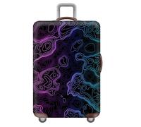 YJSZY Luggage Cover,3D City Animal Lion Starry Sky Outer Space Print Luggage Covers Protectors,Trolley Case Protective Cover,Washable Elastic Travel Suitcase Cover Protector (Lines,S(18-21inch))