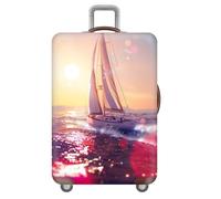 YJSZY Luggage Cover,3D City Animal Lion Starry Sky Outer Space Print Luggage Covers Protectors,Trolley Case Protective Cover,Washable Elastic Travel Suitcase Cover Protector (Landscape,L(25-28inch))