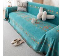 YJSZY Sofa Throws Large,Bohemian Extra Large Throws For Settees,Boho Chenille Versatile Soft Throw Blanket With Tassels For Bed Armchair Chair Slipcover 1 2 3 4 Seater,Couch Cover (Green,180x400cm)