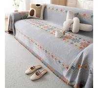 YJSZY Sofa Throws Large,Bohemian Extra Large Throws For Settees,Boho Chenille Versatile Soft Throw Blanket With Tassels For Bed Armchair Chair Slipcover 1 2 3 4 Seater,Couch Cover (Gray,180x180cm)