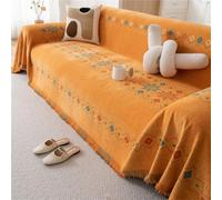 YJSZY Sofa Throws Large,Bohemian Extra Large Throws For Settees,Boho Chenille Versatile Soft Throw Blanket With Tassels For Bed Armchair Chair Slipcover 1 2 3 4 Seater,Couch Cover (Orange,180x180cm)