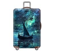 YJSZY Suitcase Cover,3D Milky Way Outer Space Earth Sun Solar System Printed Design Travel Suitcase Covers Protectors,Washable Anti-Scratch Luggage Covers for Suitcases Elastic (Galaxy,S(18-21inch))