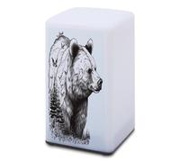 YJWANDL Battery Operated Desk Lamp Wildlife Hand Drawn Bear Animal Print Desk Lamp Reading Lamp for Office Bedroom,Eye-Caring and Energy Saving