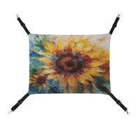 YJWANDL Comfortable Pet Hammock, Abstract Sunflower Multicolor Print Cat Hammock Space-Saving Canvas Bed for Small Dogs and Cats, Easy to Install and Portable
