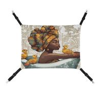 YJWANDL Comfortable Pet Hammock, African Girl Print Cat Hammock Space-Saving Canvas Bed for Small Dogs and Cats, Easy to Install and Portable