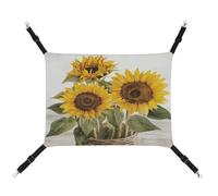 YJWANDL Comfortable Pet Hammock, Alluring Sunflowers Summer Print Cat Hammock Space-Saving Canvas Bed for Small Dogs and Cats, Easy to Install and Portable