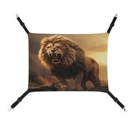 YJWANDL Comfortable Pet Hammock, Angry Roaring Lion Print Cat Hammock Space-Saving Canvas Bed for Small Dogs and Cats, Easy to Install and Portable