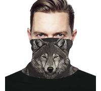 YJWANDL Face Cover, Wolf Head Pattern Print Neck Gaiter Outdoor Face Mask Multifunctional Face Cover Cycling Face Cover Quick-dry Face Mask, Style, Style, One size