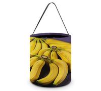 YJWANDL Halloween Tote Candy Bags, Unique Banana Fruit Print Foldable And Lightweight Trick Or Treat Bags Lightweight Candy Bags, Black, One Size