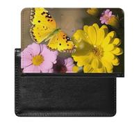 YJWANDL Passport Protector, Yellow Butterfly And Flower Print Travel Passport Holder Passport Case Passport Sleeve Passport Cover with Pockets, style, style, One Size, Minimalist