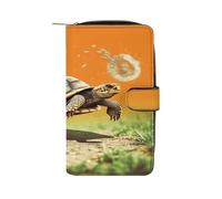 YJWANDL PU Leather Wallet, Tortoise Turtle Jumping Print Wallet with Multiple Slots Bifold Wallet Travel Wallet Modern Wallet Elegant Wallet, style, 19.7x11x3.5cm, Minimalist