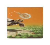 YJWANDL PU Leather Wallet, Tortoise Turtle Jumping Print Wallet with Multiple Slots Bifold Wallet Travel Wallet Modern Wallet Elegant Wallet, style, One Size, Minimalist