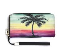 YJWANDL Pu Leather Wallet, Tropical Palm Tree Print Long Wallet for Women Handheld Clutch Wallet Women's Card Holder Wallet, style, 20.0*10.5cm, Modern