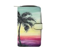 YJWANDL PU Leather Wallet, Tropical Palm Tree Print Wallet with Multiple Slots Bifold Wallet Travel Wallet Modern Wallet Elegant Wallet, style, 19.7x11x3.5cm, Minimalist