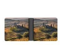 YJWANDL PU Leather Wallet, Tuscany Landscape Tree Scenery Farm Print Wallet with Multiple Slots Bifold Wallet Travel Wallet Modern Wallet Elegant Wallet, style, One Size, Minimalist
