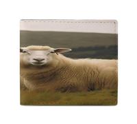 YJWANDL PU Leather Wallet, Two White Sheep Print Wallet with Multiple Slots Bifold Wallet Travel Wallet Modern Wallet Elegant Wallet, style, One Size, Minimalist