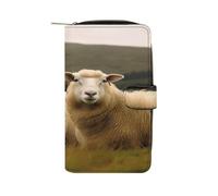 YJWANDL PU Leather Wallet, Two White Sheep Print Wallet with Multiple Slots Bifold Wallet Travel Wallet Modern Wallet Elegant Wallet, style, 19.7x11x3.5cm, Minimalist