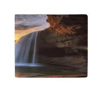 YJWANDL PU Leather Wallet, Waterfall at Sunset Print Wallet with Multiple Slots Bifold Wallet Travel Wallet Modern Wallet Elegant Wallet, style, One Size, Minimalist