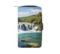 YJWANDL PU Leather Wallet, Waterfalls on Krka River Print Wallet with Multiple Slots Bifold Wallet Travel Wallet Modern Wallet Elegant Wallet, style, 19.7x11x3.5cm, Minimalist