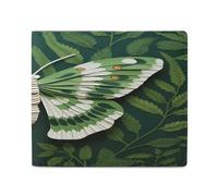 YJWANDL PU Leather Wallet, White Moth Print Wallet with Multiple Slots Bifold Wallet Travel Wallet Modern Wallet Elegant Wallet, style, One Size, Minimalist