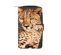 YJWANDL PU Leather Wallet, Wild Cheetah Print Wallet with Multiple Slots Bifold Wallet Travel Wallet Modern Wallet Elegant Wallet, style, 19.7x11x3.5cm, Minimalist