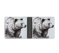 YJWANDL PU Leather Wallet, Wildlife Hand Drawn Bear Animal Print Wallet with Multiple Slots Bifold Wallet Travel Wallet Modern Wallet Elegant Wallet, style, One Size, Minimalist