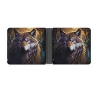 YJWANDL PU Leather Wallet, Wolves And Dream Catchers Print Wallet with Multiple Slots Bifold Wallet Travel Wallet Modern Wallet Elegant Wallet, style, One Size, Minimalist
