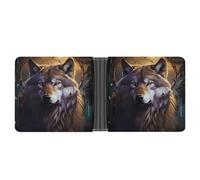 YJWANDL PU Leather Wallet, Wolves And Dream Catchers Print Wallet with Multiple Slots Bifold Wallet Travel Wallet Modern Wallet Elegant Wallet, style, One Size, Minimalist