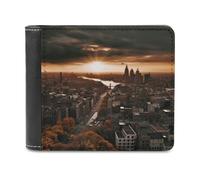 YJWANDL PU Leather Wallet, York City Sunset Picture Print Wallet with Multiple Slots Bifold Wallet Travel Wallet Modern Wallet Elegant Wallet, style, One Size, Minimalist