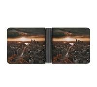 YJWANDL PU Leather Wallet, York City Sunset Picture Print Wallet with Multiple Slots Bifold Wallet Travel Wallet Modern Wallet Elegant Wallet, style, One Size, Minimalist