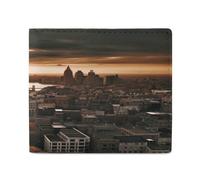YJWANDL PU Leather Wallet, York City Sunset Picture Print Wallet with Multiple Slots Bifold Wallet Travel Wallet Modern Wallet Elegant Wallet, style, One Size, Minimalist