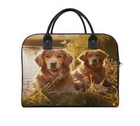 YJWANDL Travel Duffel Bag Two Golden Retrievers Print Yoga Tote Bag Gym Bag Weekender Overnight Bag for Travel, Beach, Fitness, Yoga, Swimming, style, style, One Size