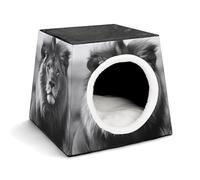 YJWANDO Capsule Pet Nest, African Lion Black and White Print Cozy Space Capsule Design Pet Bed Capsule Pet Bed Small Pet Bed Ideal for Small Cats and Dogs