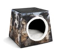 YJWANDO Capsule Pet Nest, Pastor Border Collie Print Cozy Space Capsule Design Pet Bed Capsule Pet Bed Small Pet Bed Ideal for Small Cats and Dogs