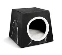 YJWANDO Capsule Pet Nest, Wolf Facing The Moon Print Cozy Space Capsule Design Pet Bed Capsule Pet Bed Small Pet Bed Ideal for Small Cats and Dogs