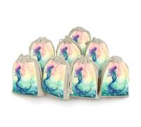 YJWANDO Drawstring Bags for Crafts, Beautiful Mermaid Tail Print Office Storage Pouches Portable Drawstring Pouches Handmade Drawstring Bags, Style, Style, One Size