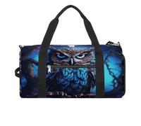 YJWANDO Fitness Bag,Blue Owl Print Gym Bag,sports Travel Fitness Bag,essentials Gym Bag,gym Bag with Shoe Compartment, style, style, One Size, Modern