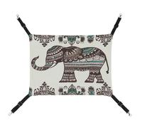 YJWANDO Pet Hammock, Bohemian Elephant Pattern Print Comfortable Pet Hammock Breathable Canvas Pet Bed for Cats and Small Dogs, Adjustable and Portable